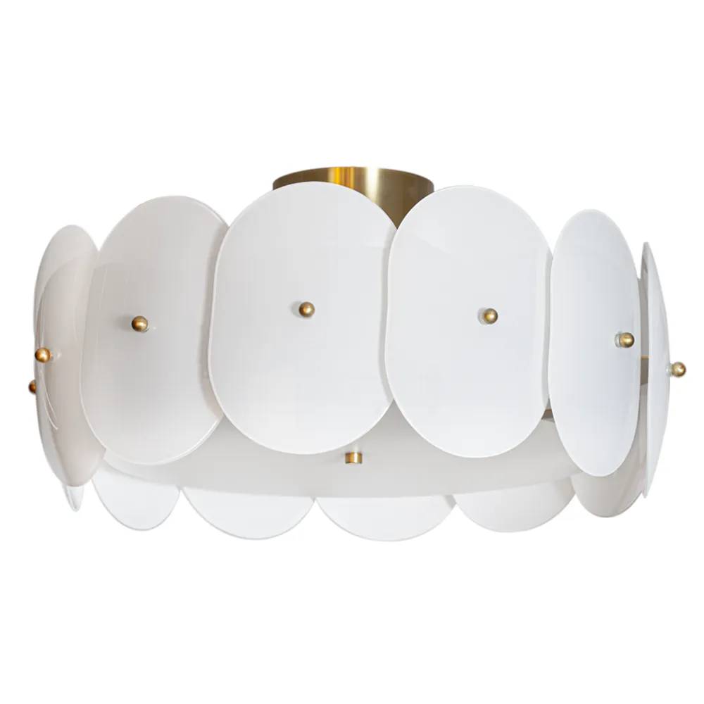 Omlott plafond Ø53cm messing/hvit