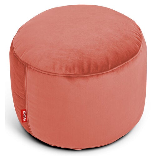 Point velvet recycled pouf rhubarb