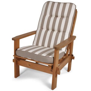 Högvik woodline Pute Taupe/Hvit