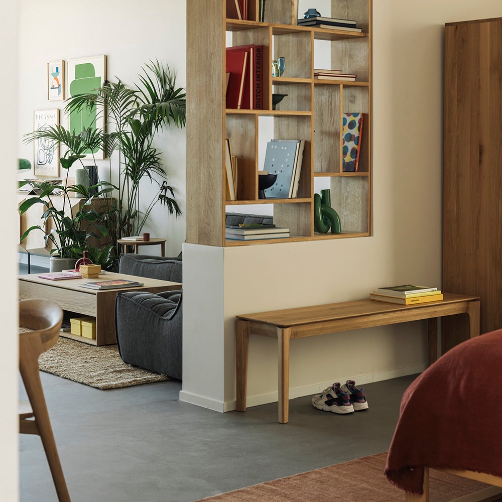 Bok Benk Lakkert teak 35X126 cm