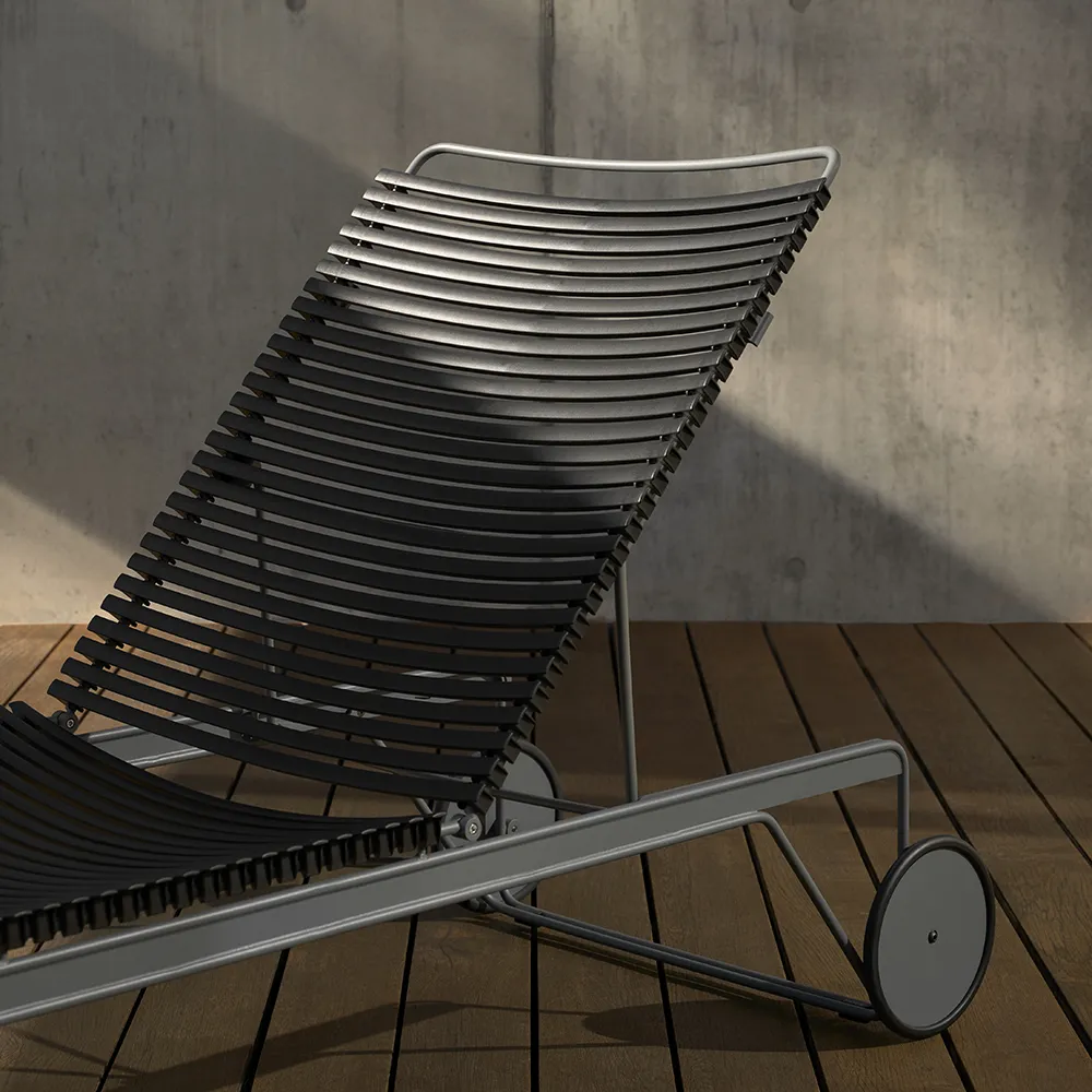 Click Adjustable chaise longue Pigeon blue. Frame: Grey