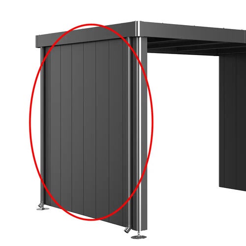 Sidevegger til hagebod med sidetak Neo 4A/4B/4C metallic mørkegrå