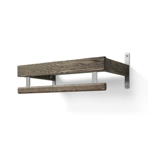 Nadja Hattehylle 50 cm 1 nivå Røkt eik/grunnstål