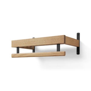 Nadja hattehylle 50 cm 1 nivå Oljet eik/mattsvart stål