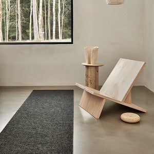 Emm teppe 70x180 cm Black/Linen Metallic