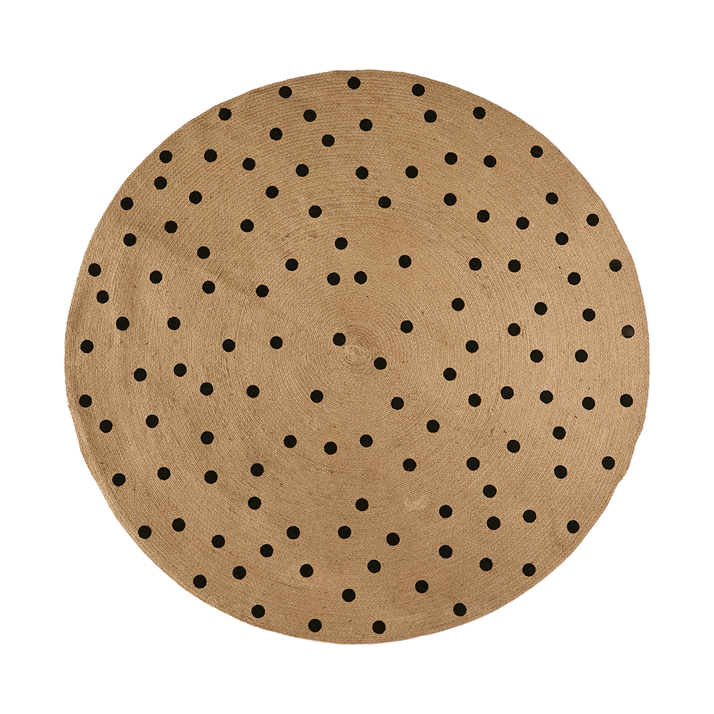 JUNI Teppe natur/svart Ø150 cm