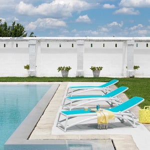 Atlantico solsäng White-Celeste