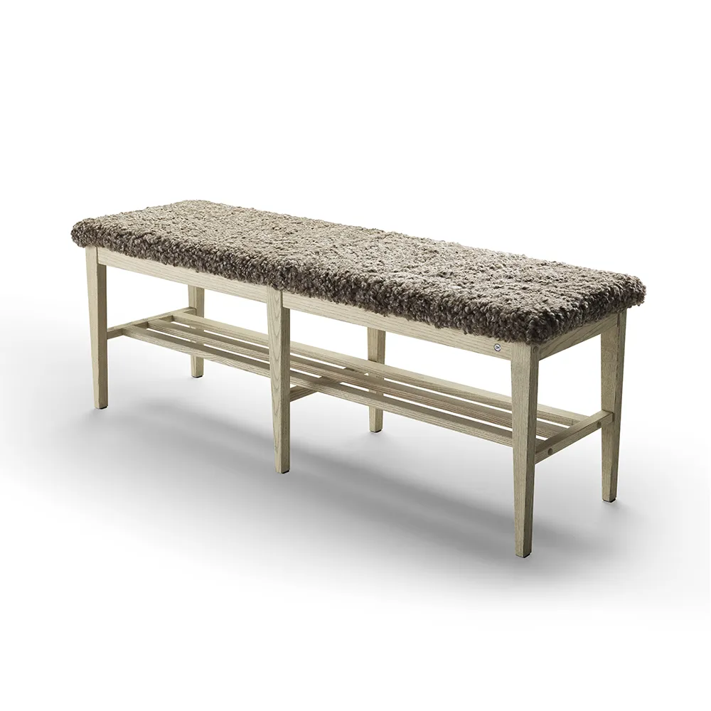 Nadja Bench 130 cm Grå oljet ask/safeskinn Sahara
