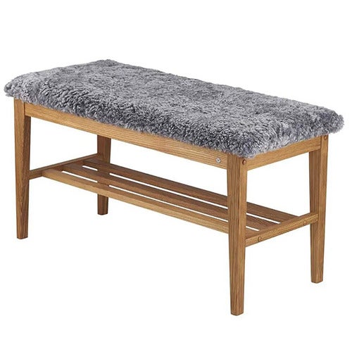 Nadja benk oljet eik/safeskinn lysegrå