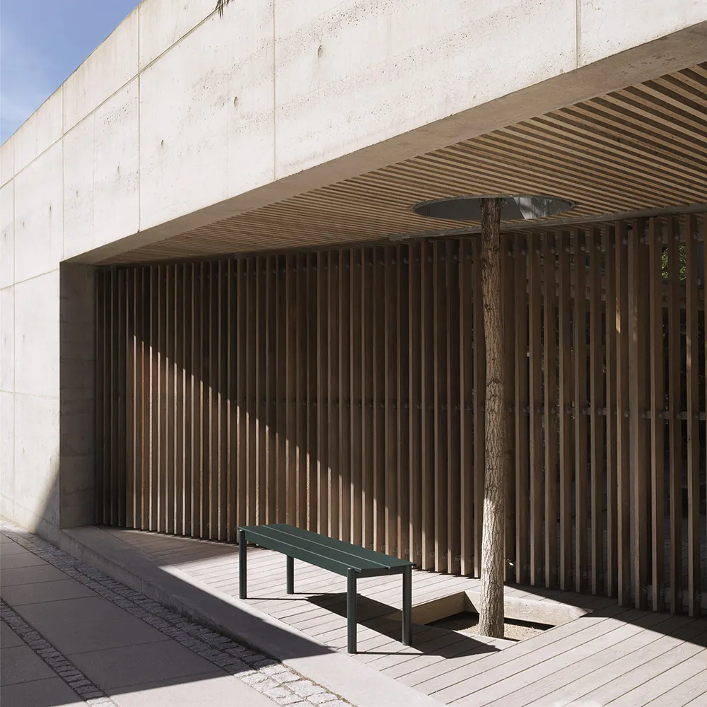 Linear Steel Benk 170x34 cm Warm Galvanized Steel 