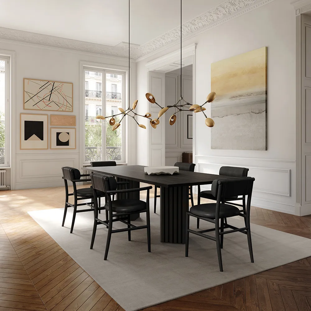 Nama spisestol - Kaffesvart, anilinskinn svart