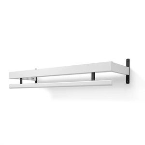 Nadja hattehylle 100 cm 1 nivå Hvitlakkert bjørk/mattsvart stål