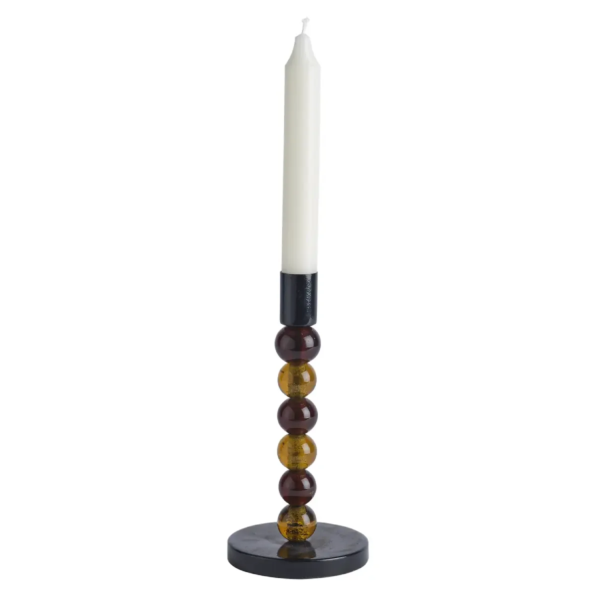 ISABELLE Lysestake H:18,5 cm Brun/svart