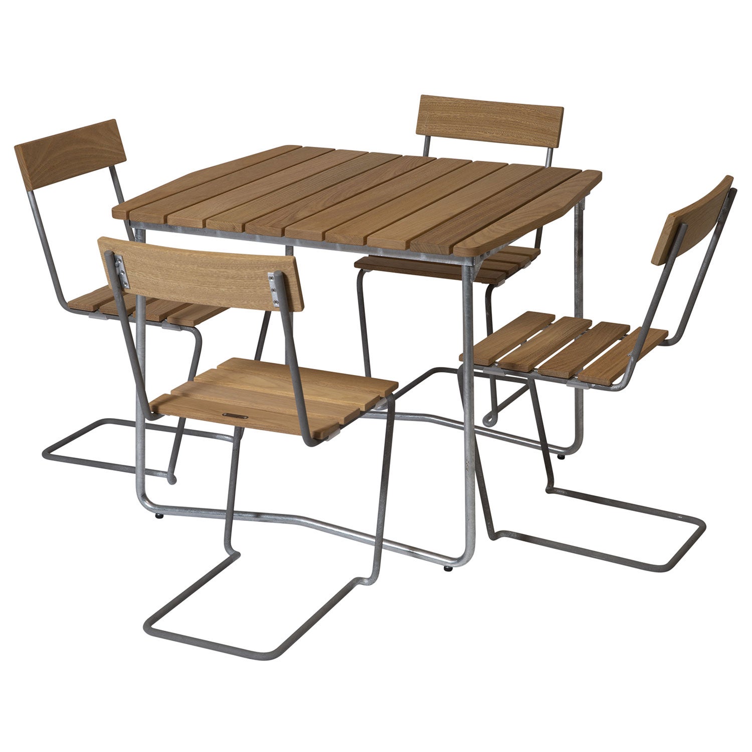 Spisegruppe B31 84 cm og Stol 1 oljet eik Grythyttan Stålmöbler