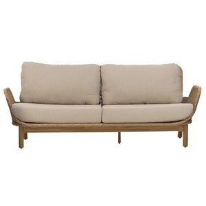 Lily 2,5-seters sofa  Twist straw / Plush wheat / teak