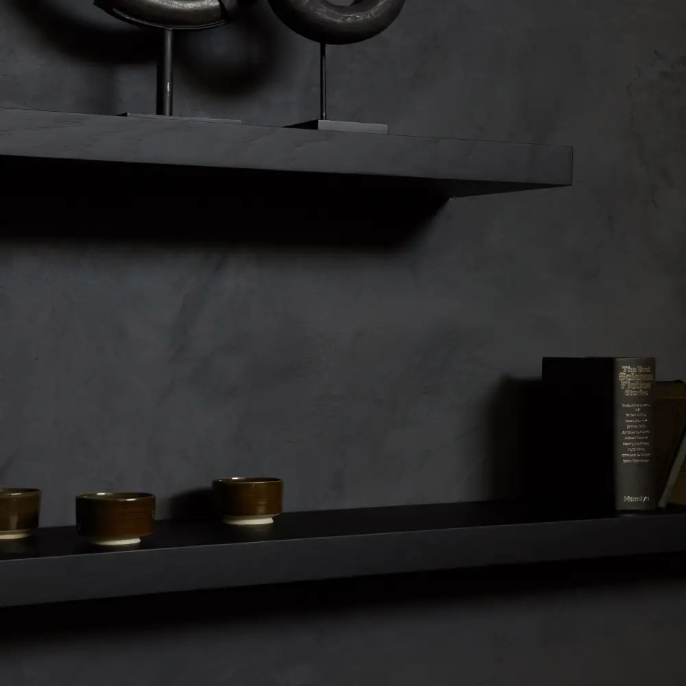  Vegghylle Sortbeiset eik 140x22 cm