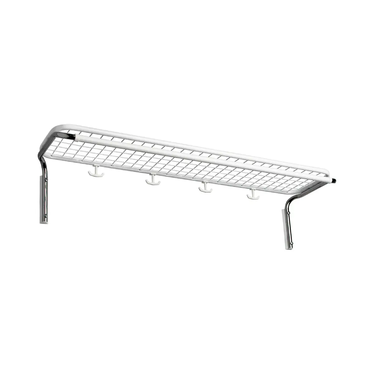 Classic Hatthylle enkel 100 cm Hvit Krom