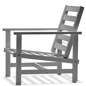 Lænestol aluminium grå 