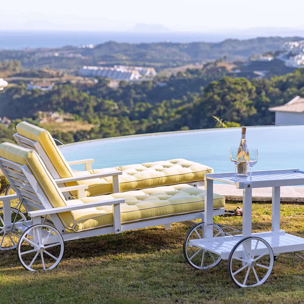 Serveringsvogn aluminium hvid 