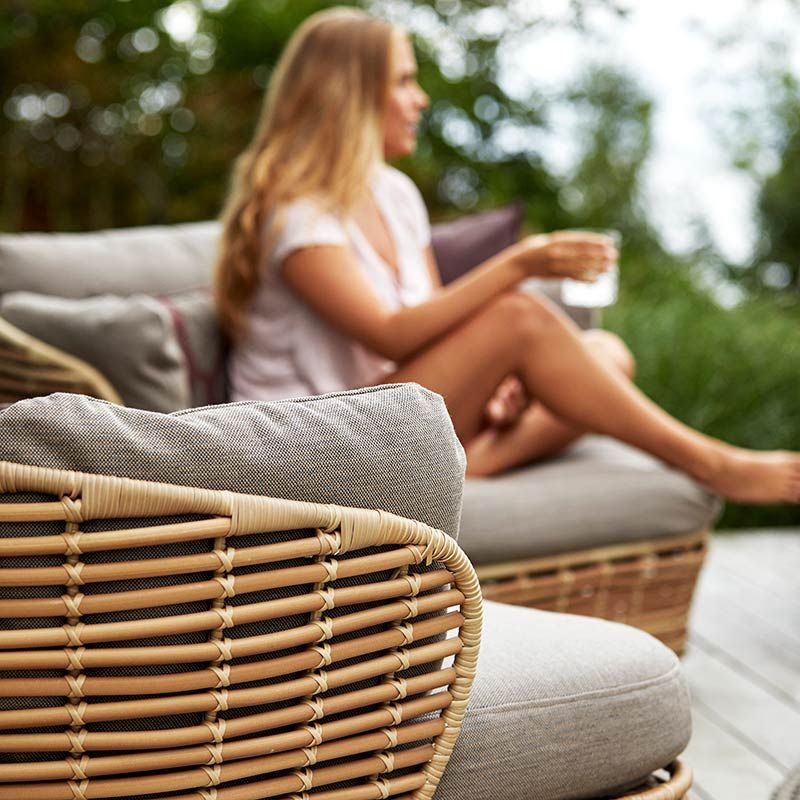 Loungesofa Basket Natural Artificial Wicker Incl Light Airtouch Putesett