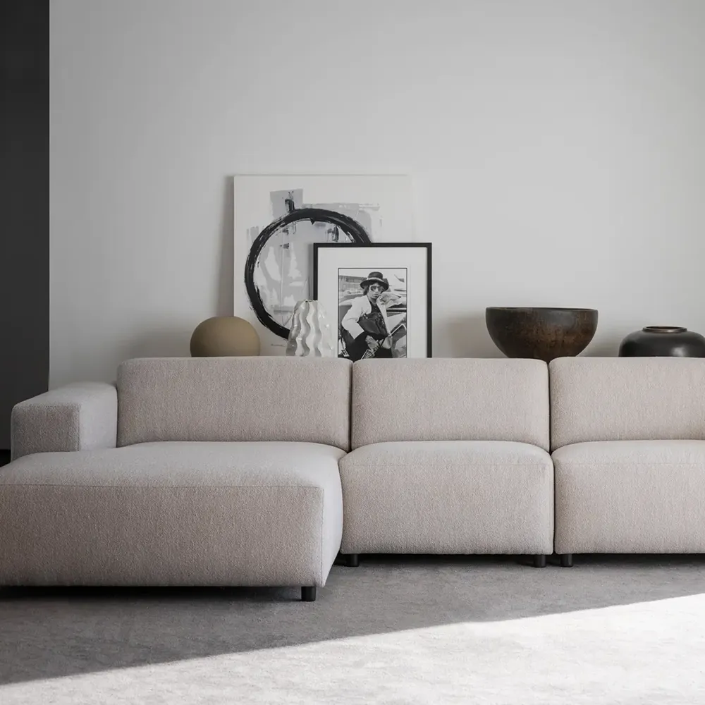 Willard sofa 4-seter sofa chaiselong venstre stoff Alice lys beige
