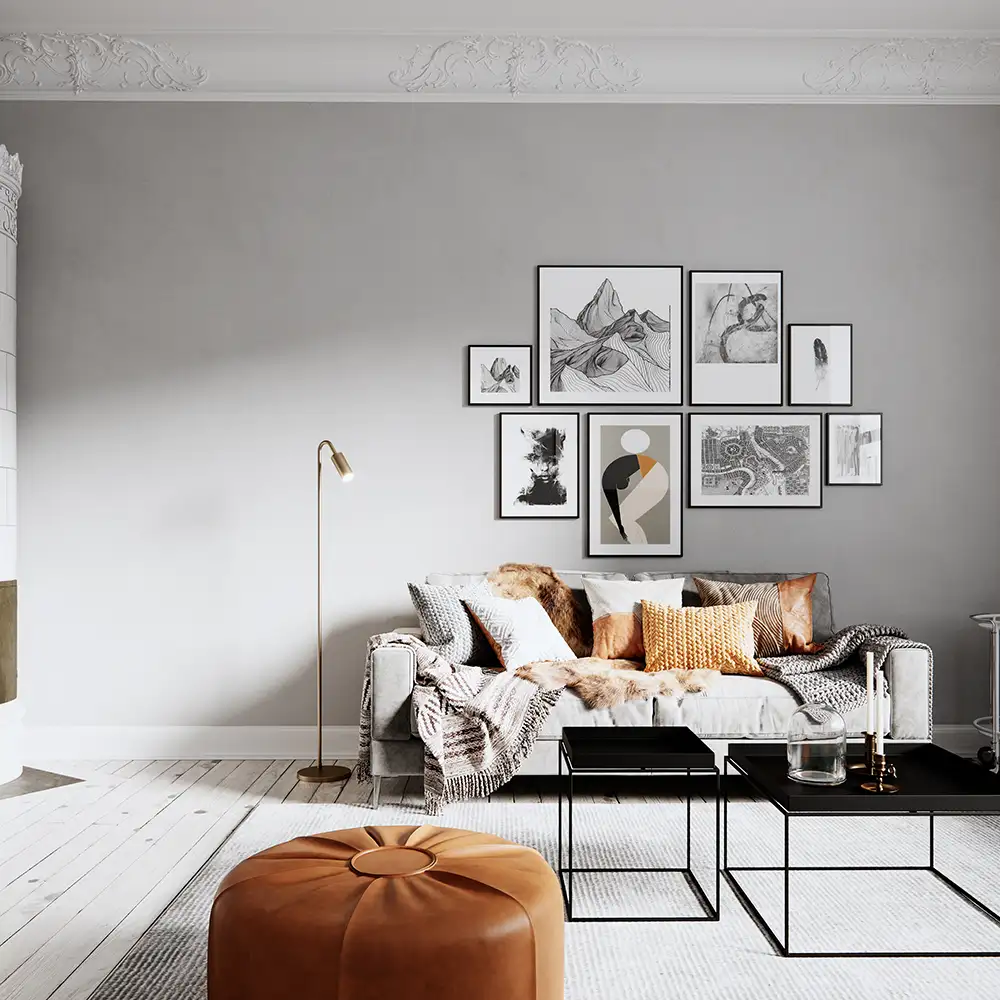 Curve Gulvlampe Gull 