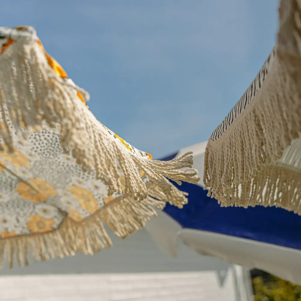 Gatsby parasoll Ø180 cm med grå striper