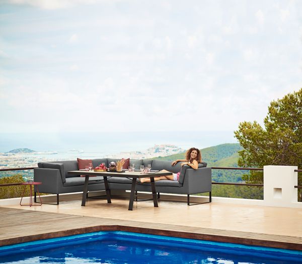 Flex 2-seter høyre grå