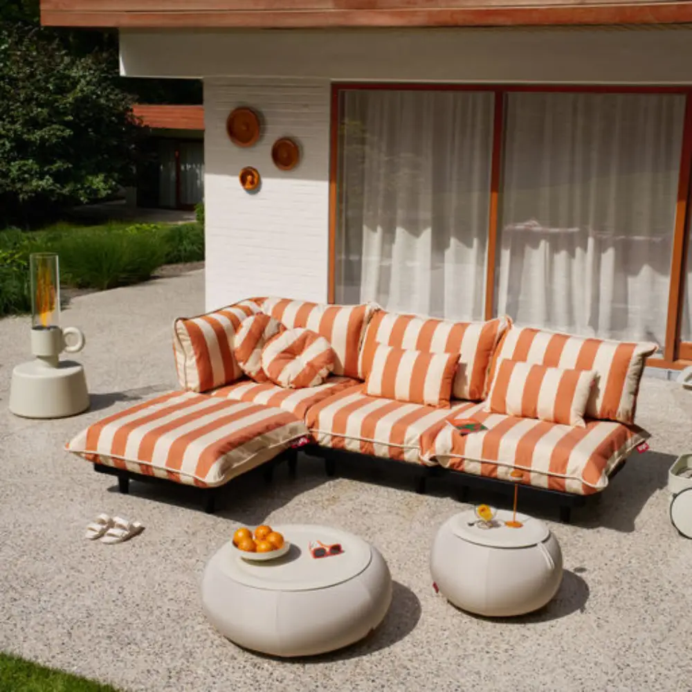 king pillow 66x40 cm stripe orange creme