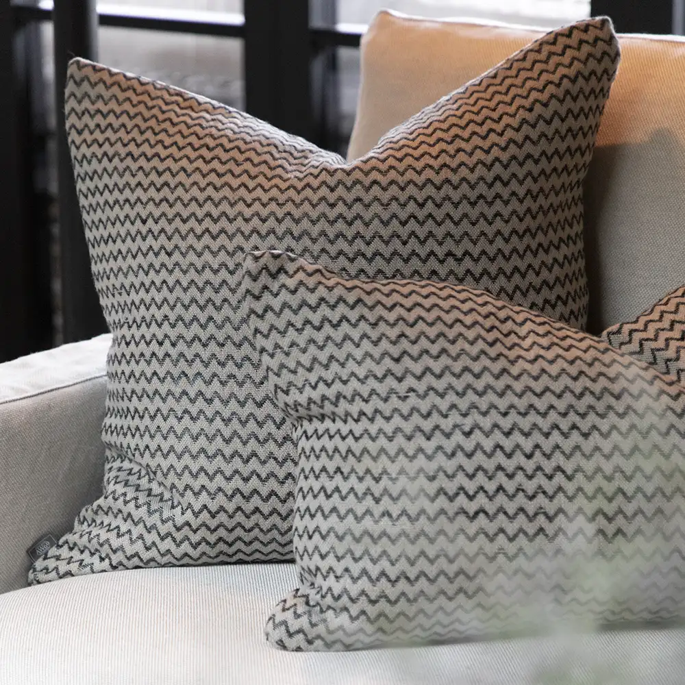 Putetrekk Casa lin/svart 50x50