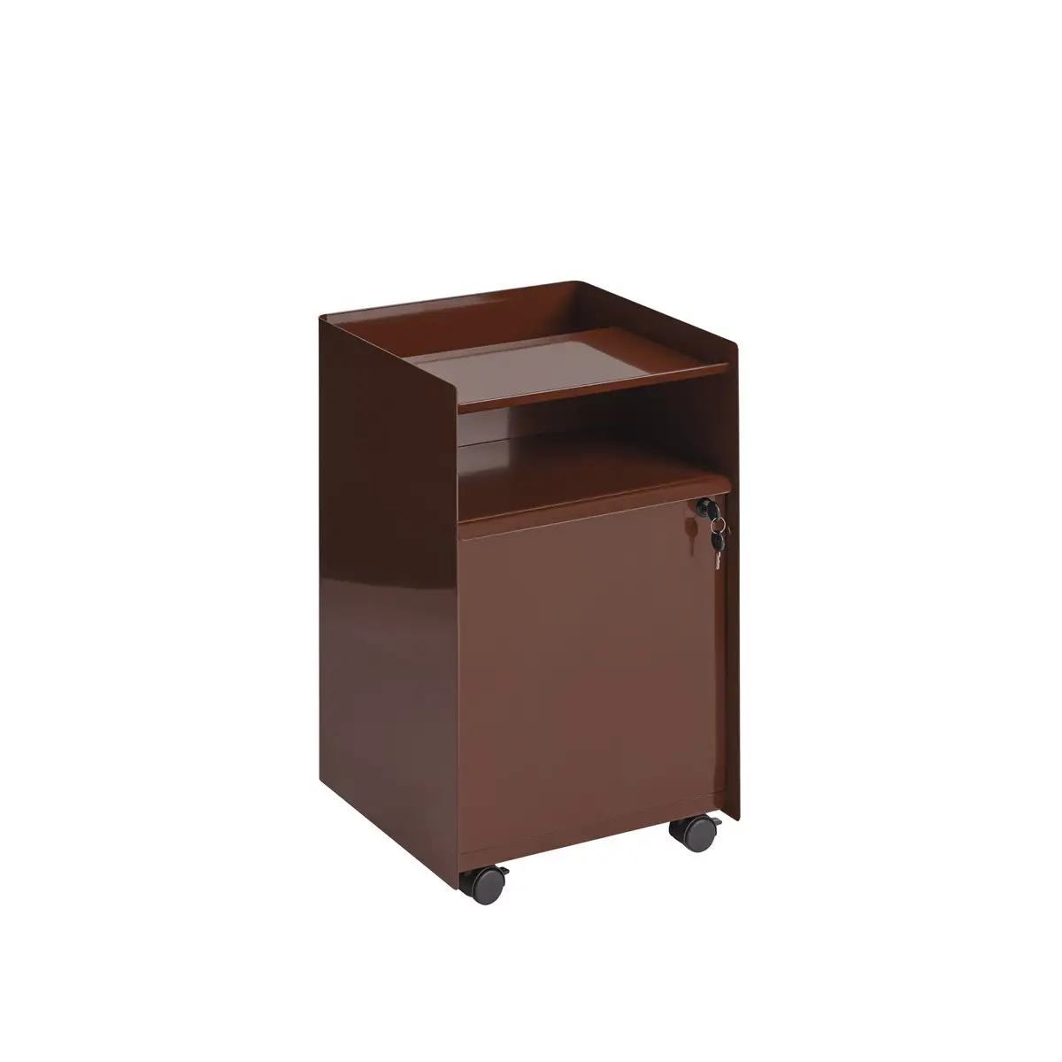 Folded Trolley med skuff, H 61,5 cm – mørkerød