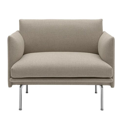 Outline Chair Polished Aluminum Base - Ecriture 240