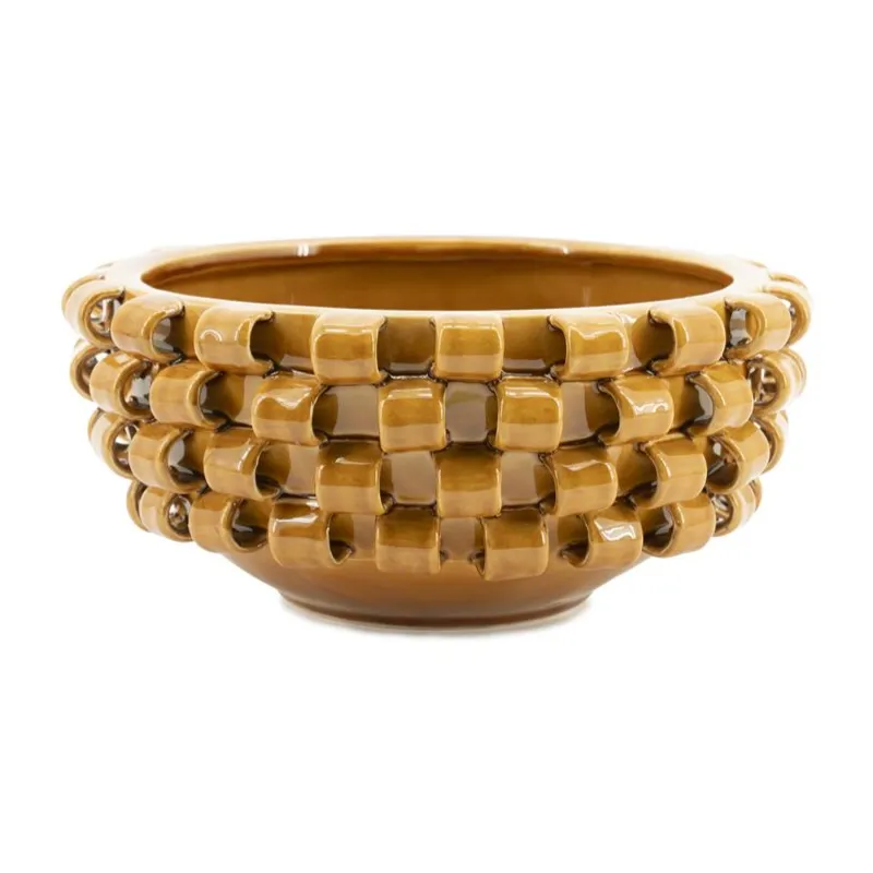 By-Boo, Bowl Loopa - mustard 36x36x39 cm