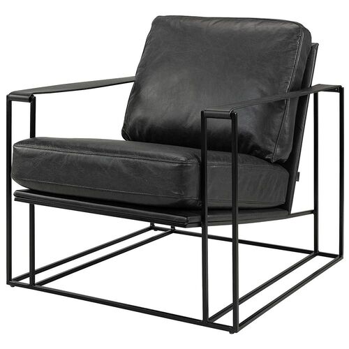 Bellagio lenestol skinn/metall Artwood