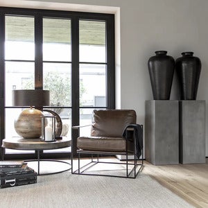 Salongbord Carlisle Ø 90 cm sølv Black Artwood