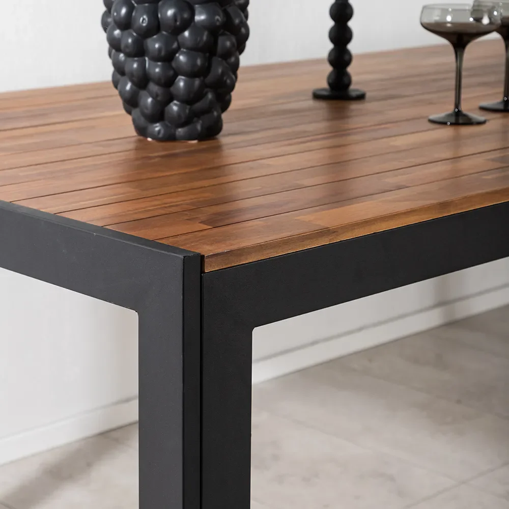 Bois spisebord 90x205 cm Svart/Acacia