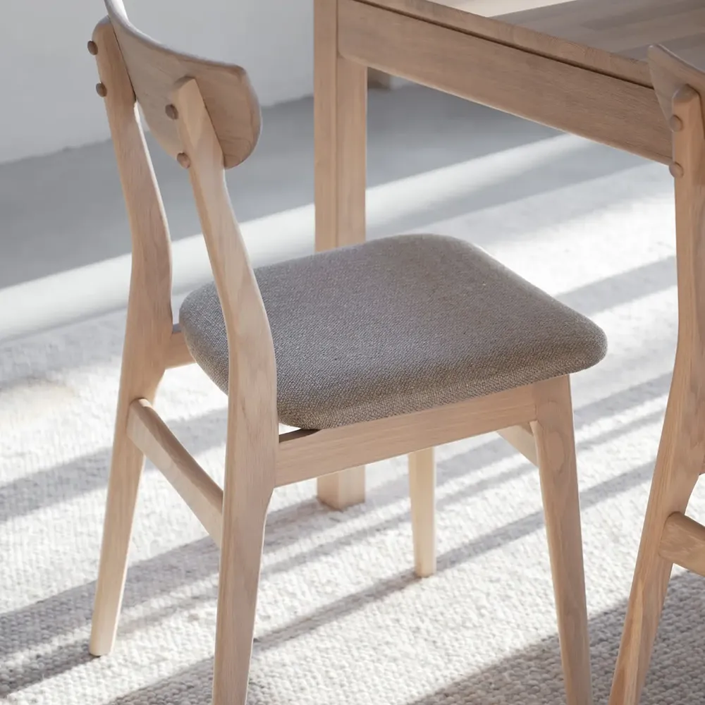 Rodham stol hvitpigmenterad eik/gråbeige