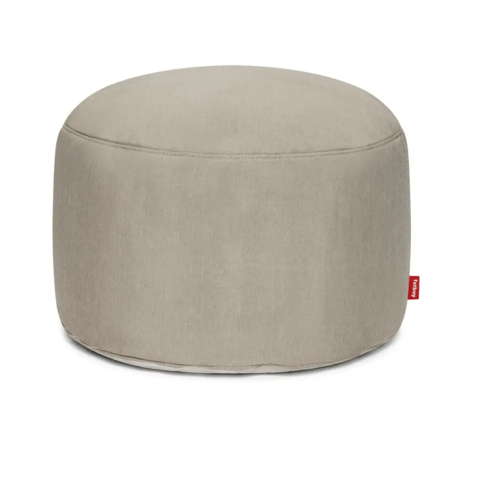 point large outdoor puff grey taupe