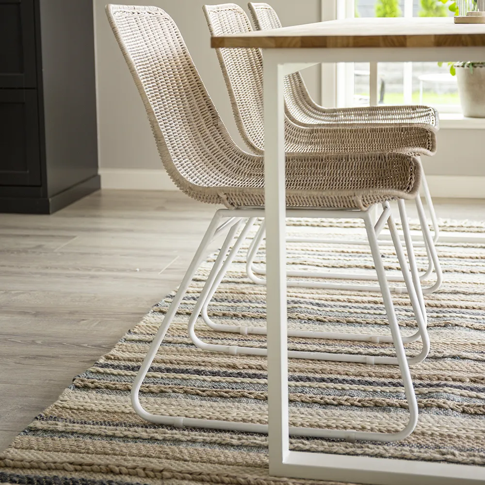 Cirebon spisebord 90x200 cm hvit/teak 