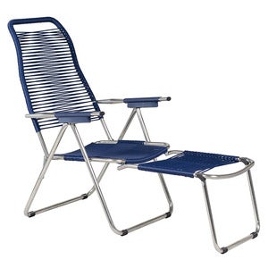 Spaghetti footrest blue matt aluminium