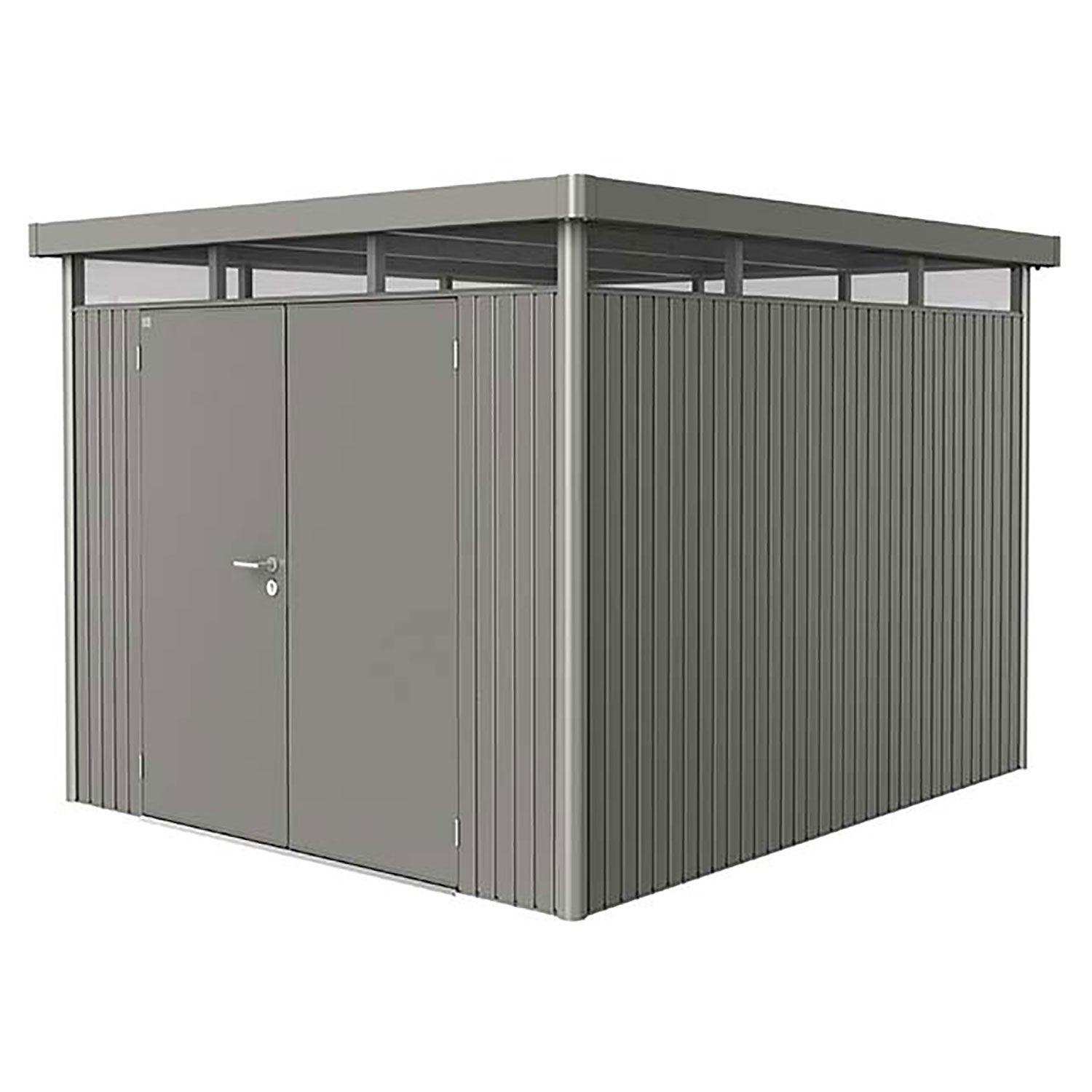 Highline hagebod med dobbel dør størrelse h5 metallic kvartsgrå Biohort