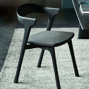 Bok Spisestol svart eik/soft black fabric