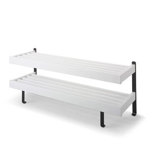 Nadja skohylle 100 cm Hvitlakkert bjørk/mattsvart stål