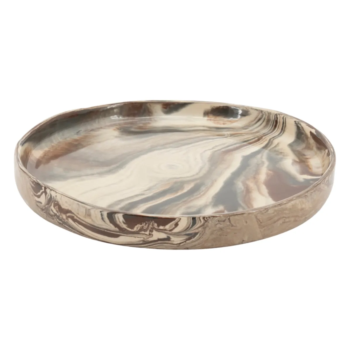 Plate Nagara small 28x28x3,5 cm Steintøy Multicolour