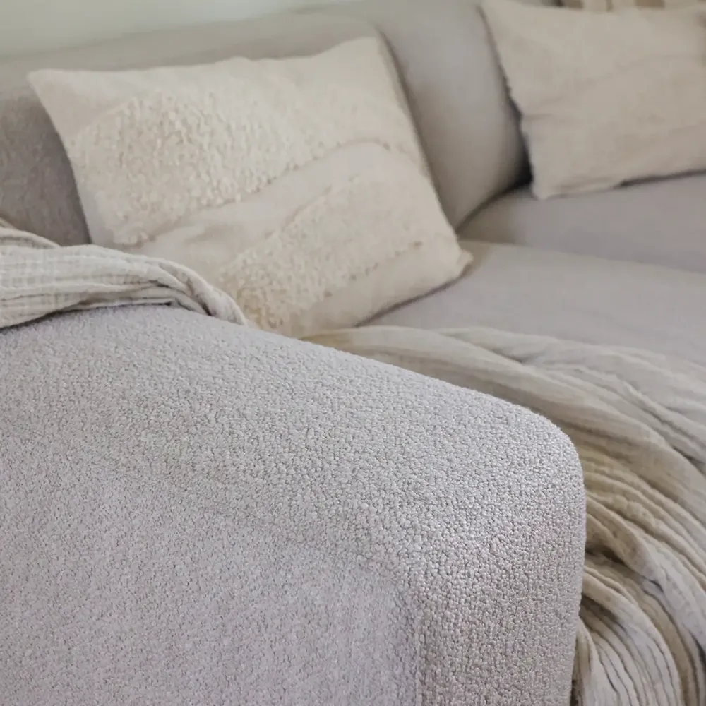 Willard sofa 3-seter sofa med chaiselong høyre stoff Alice lys beige