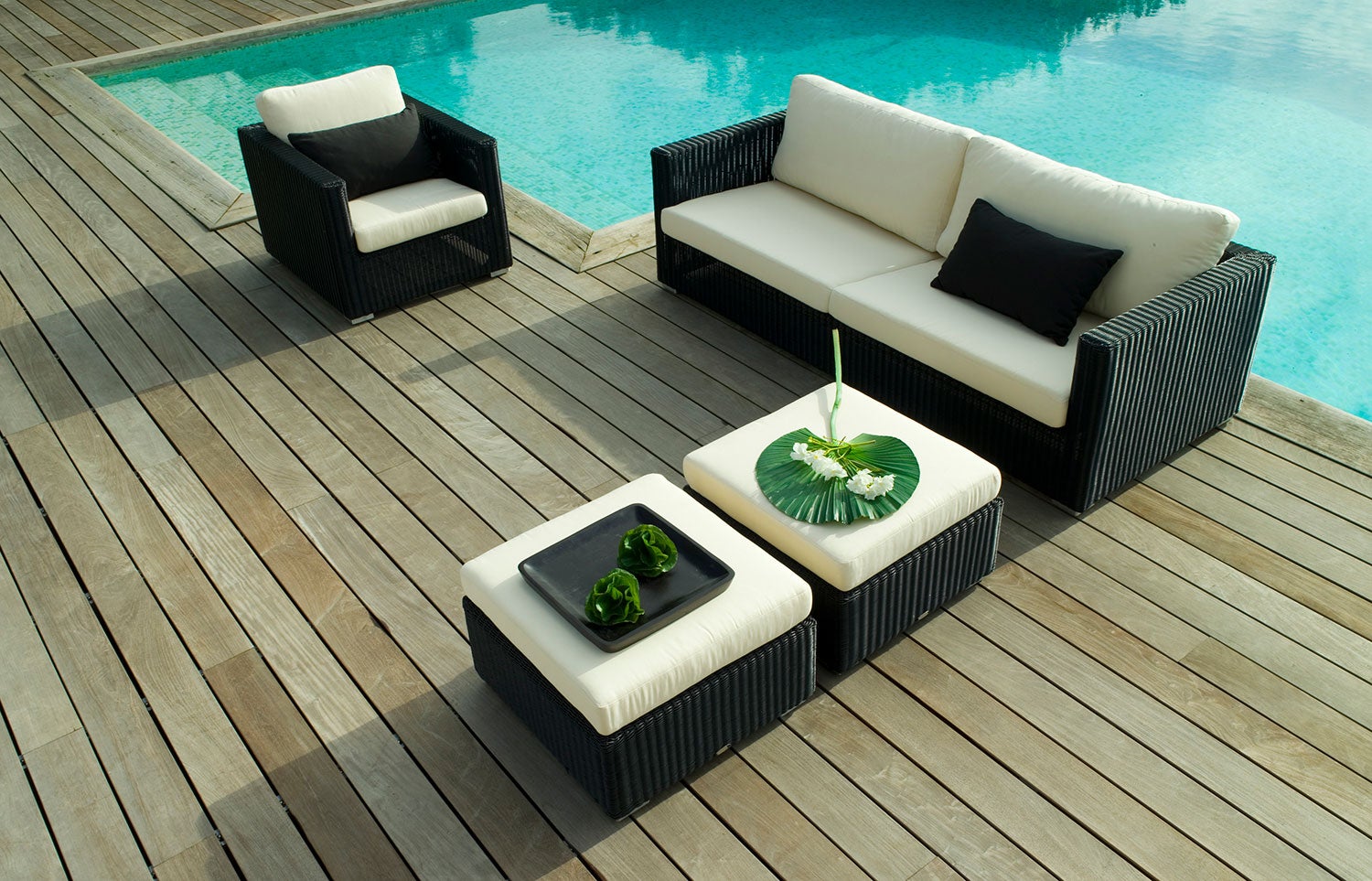 Chester sofa Polyrattan Grafit 