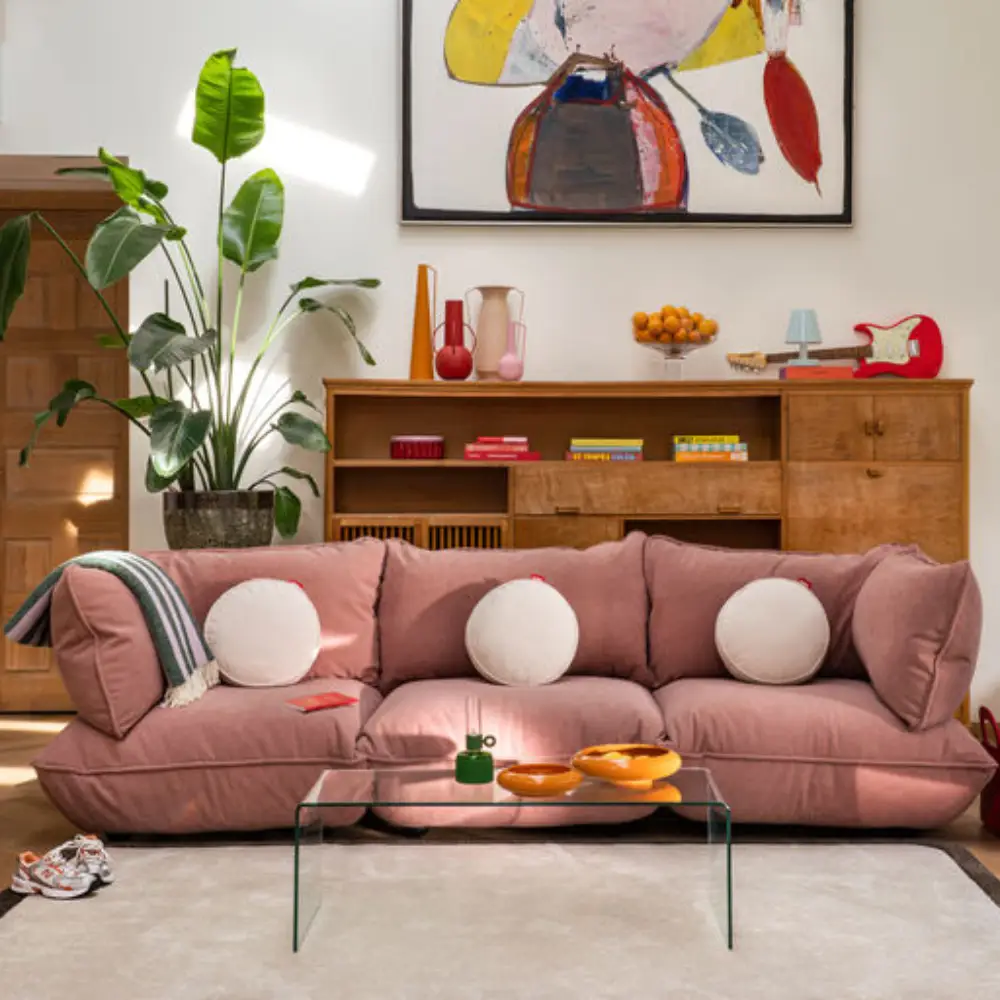 sumo sofa hjørneseksjon høyre cord recycled soft pink