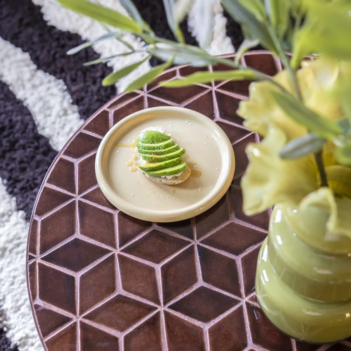 Salongbord Patterna med bordplate i mosaikk – rød