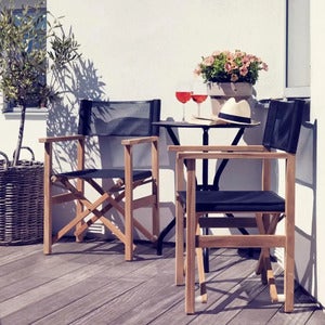 Drama regissørstol svart / teak