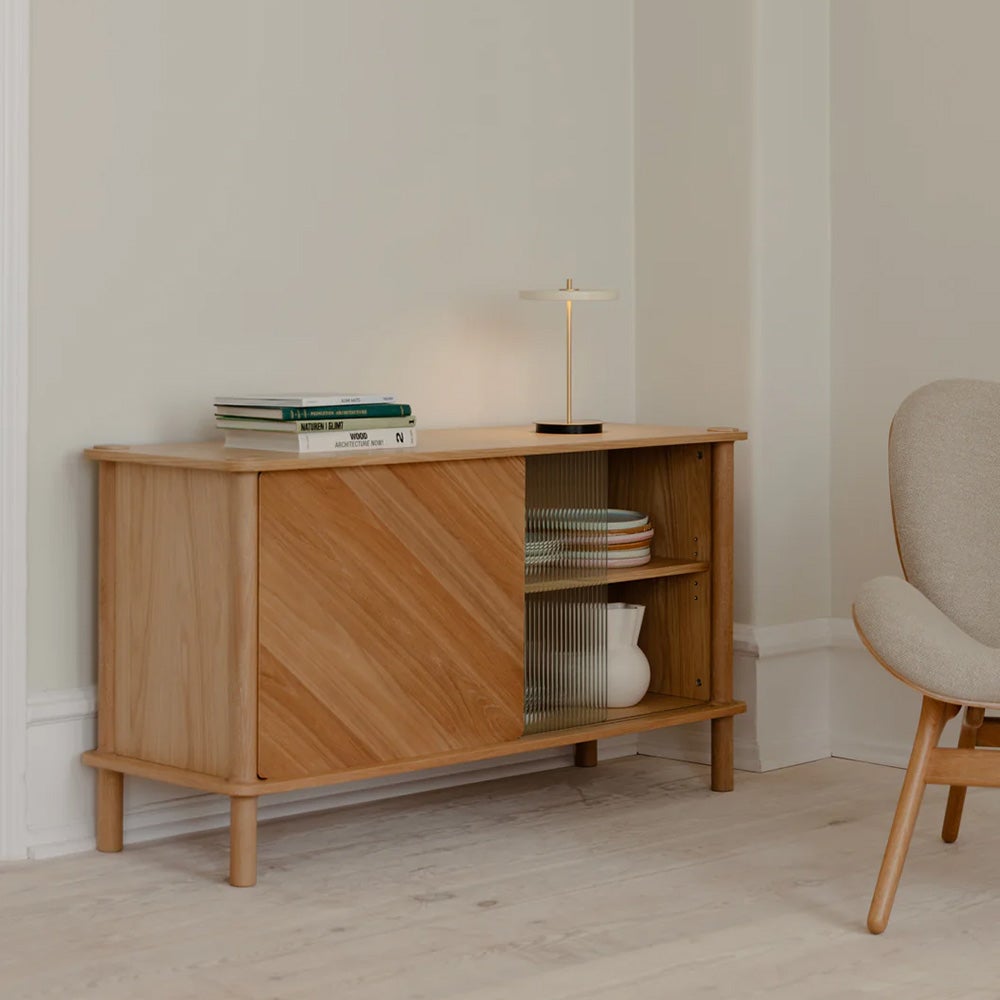 Italic skjenk eik/glass